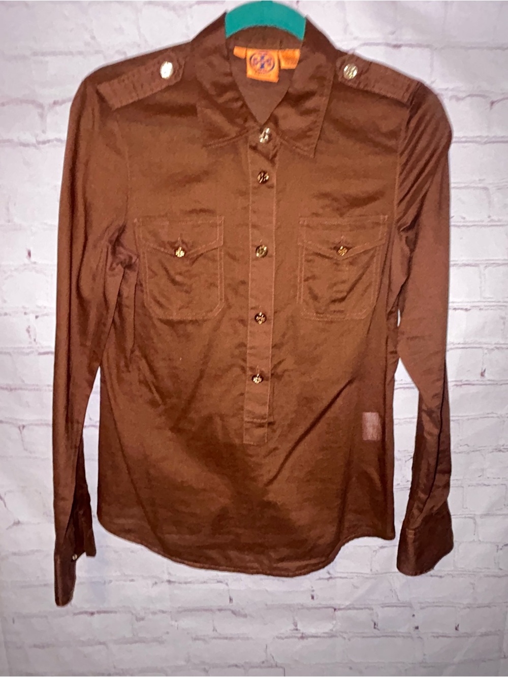 Tory Burch Brigitte Military Utility Blouse women’s size 8